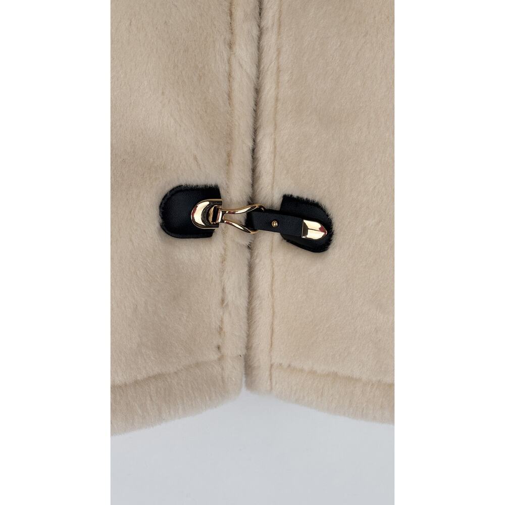 Zara Double Faced Toggle Faux Fur Jacket Cream Womens Size Large New - Picture 7 of 11
